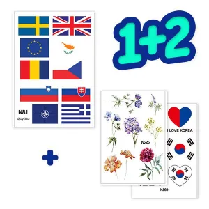 1 2 2Event! World flag Tattoo1 etc. [3types]
