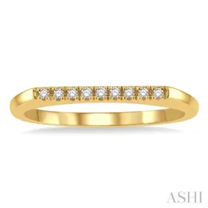 1/20 Ctw Bar Top Round Cut Diamond Stackable Ring in 10K Yellow Gold