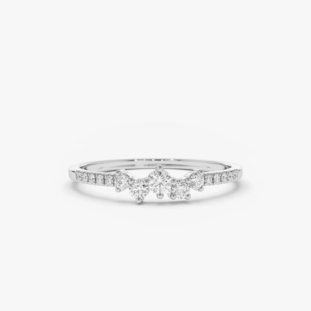 14k Bridal Diamond Cluster Ring