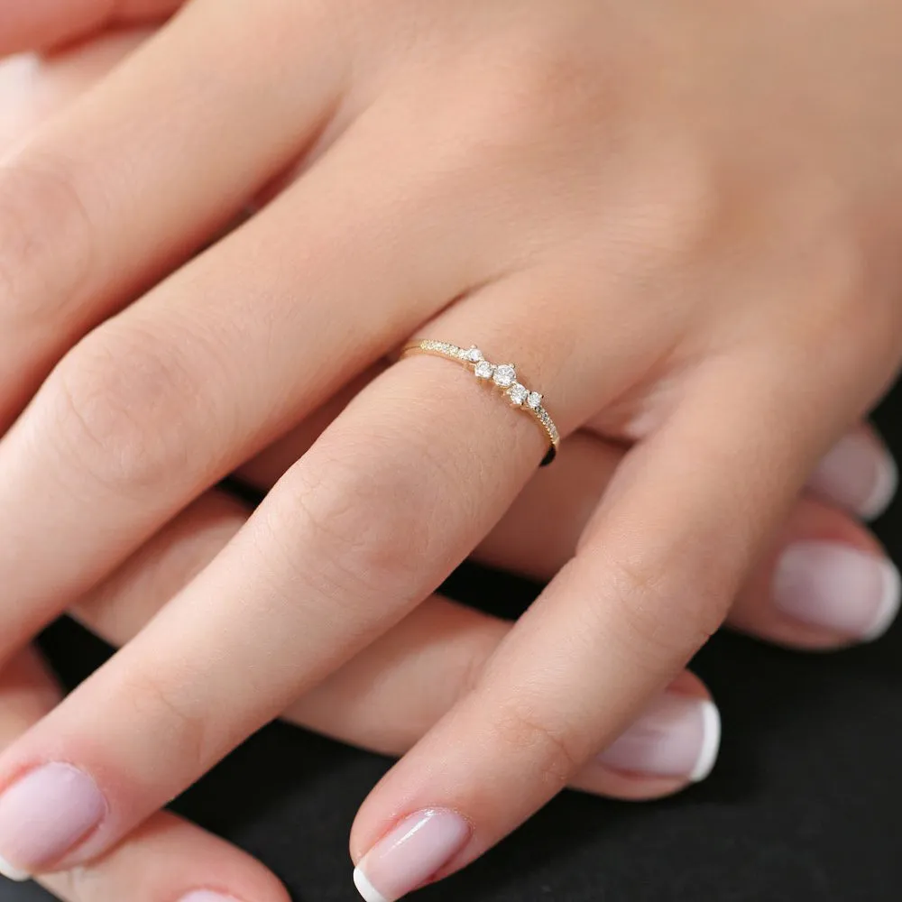 14k Bridal Diamond Cluster Ring