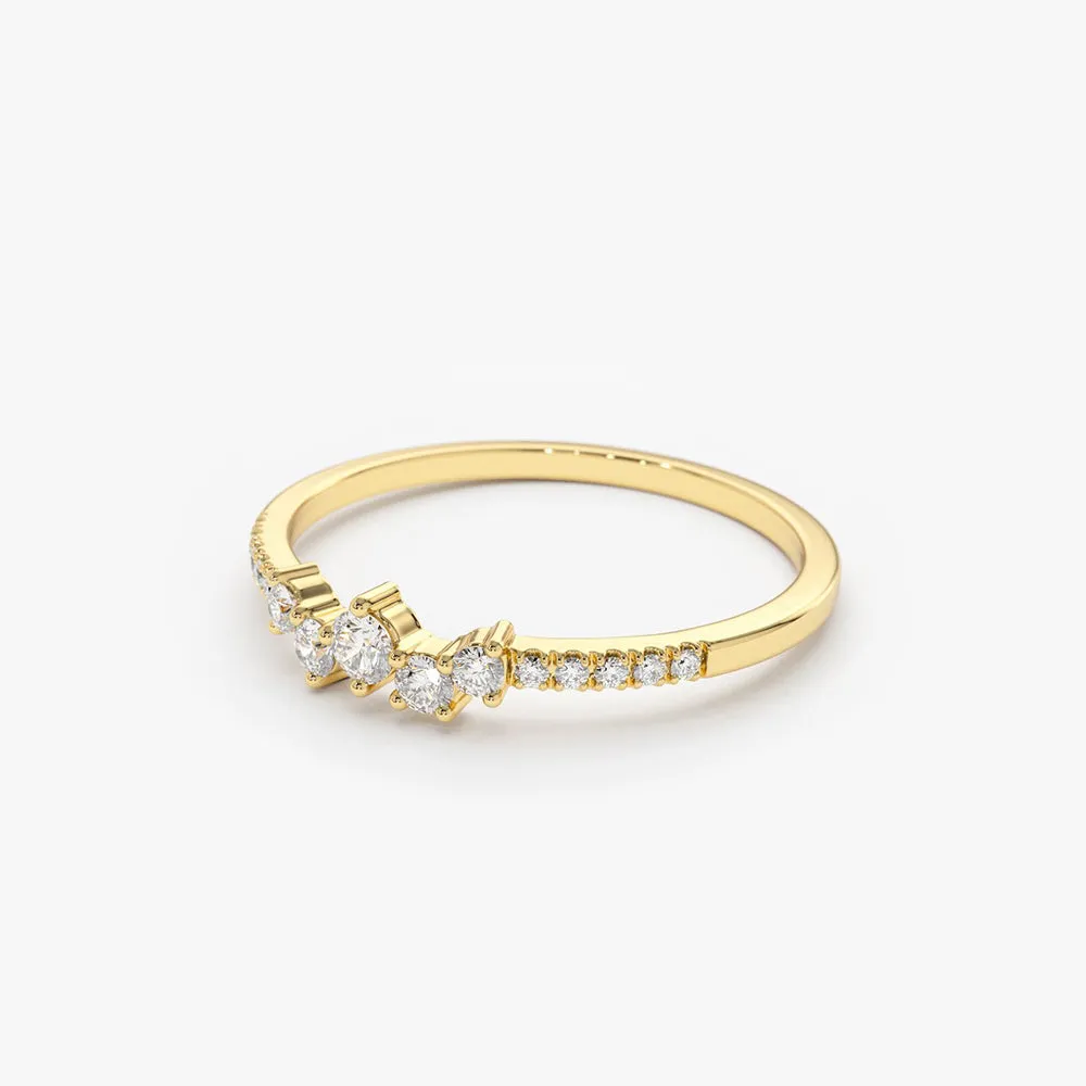 14k Bridal Diamond Cluster Ring
