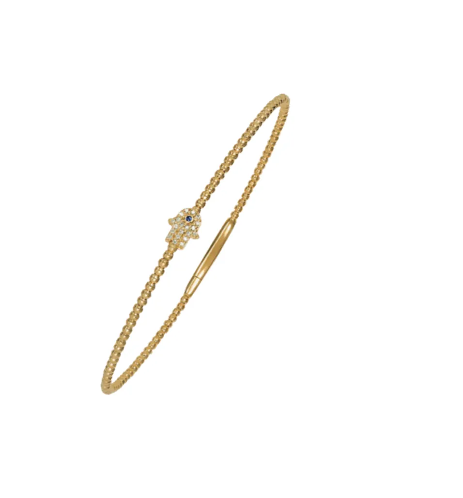 14k Flex Hamsa Bangle
