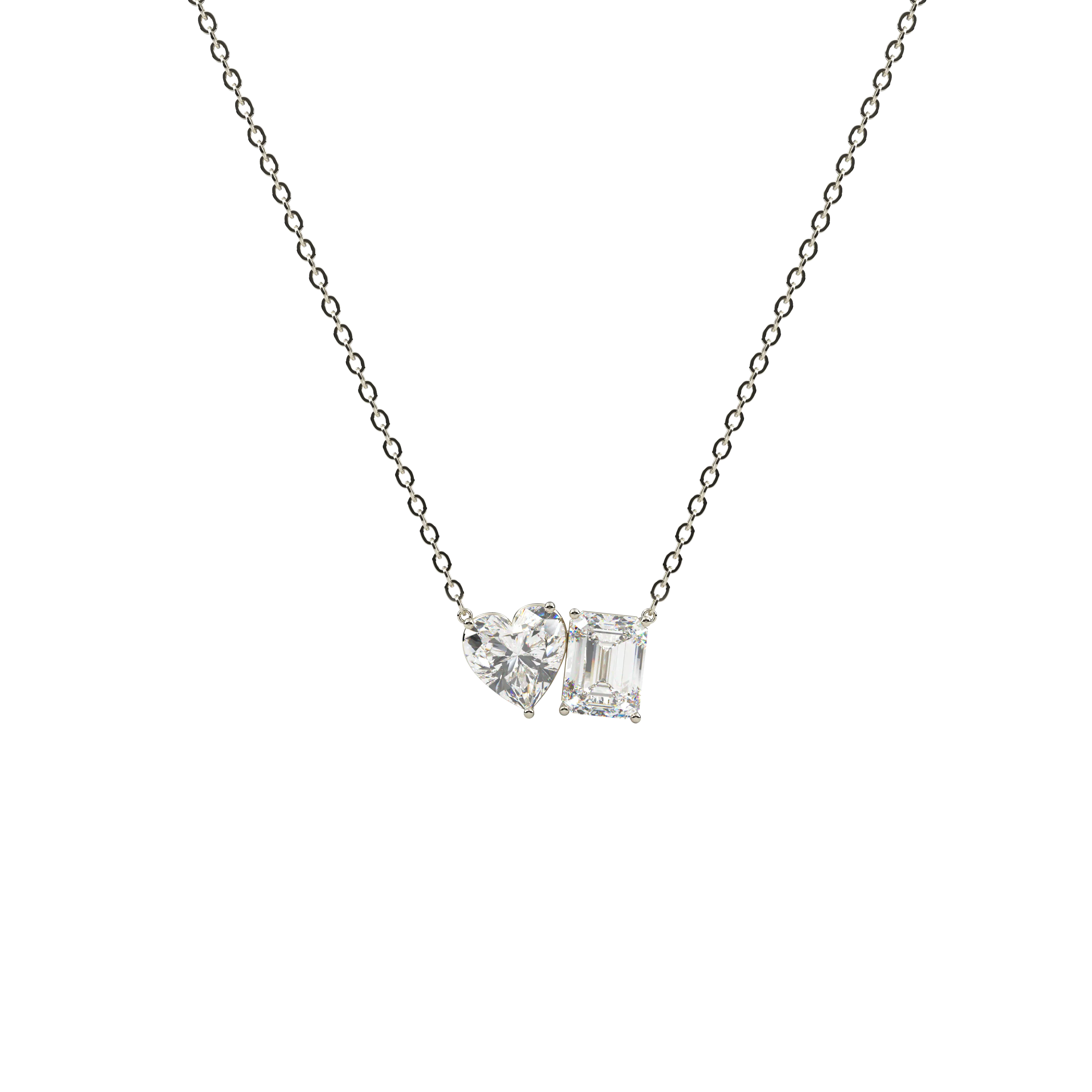 14k Two Stone Necklace