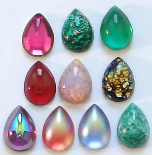 18x13mm (3331) Pear Pendeloque Shape Cabochons (Specialty Colors)