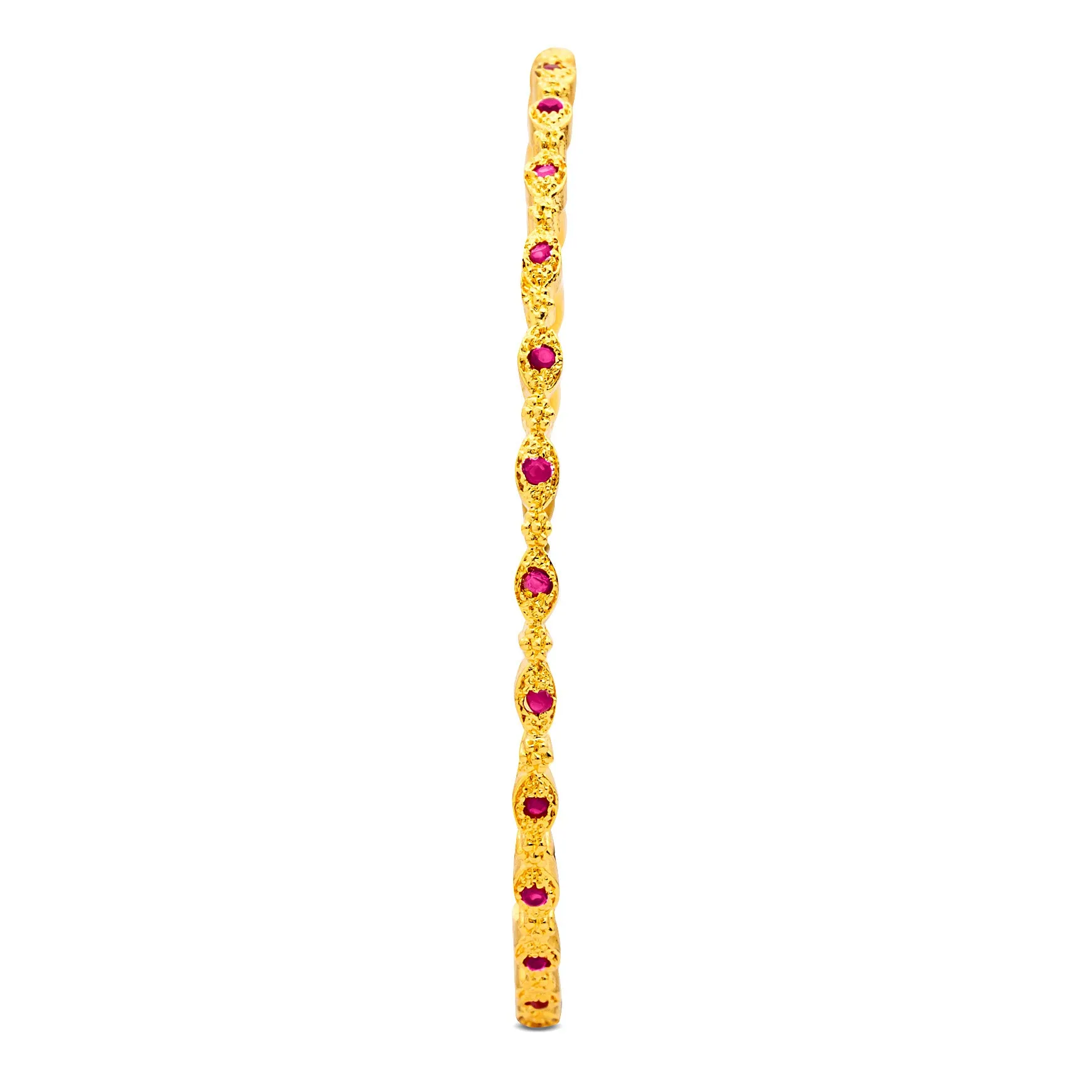24ct Heavy Gold Plated Stone Bangle PSB14R-081