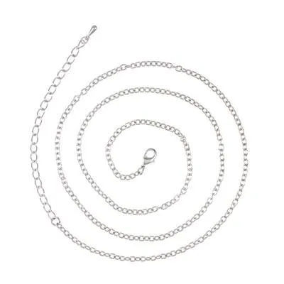 28-Inch Antique Silver Cable Chain Necklace