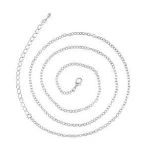 28-Inch Antique Silver Cable Chain Necklace