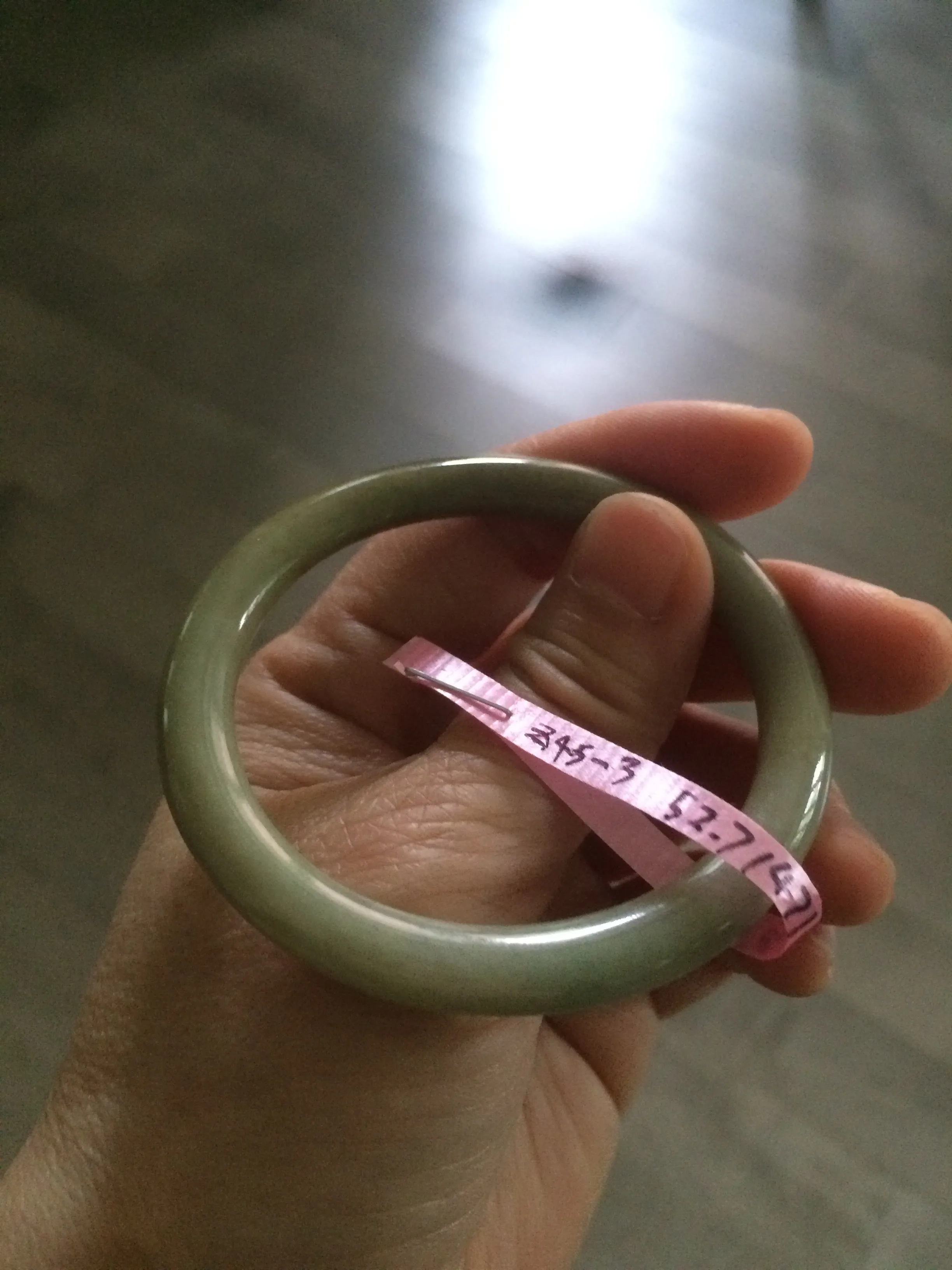 48-53 mm Type A 100% Natural light green Jadeite Jade bangle group girl/small adult hand Z45