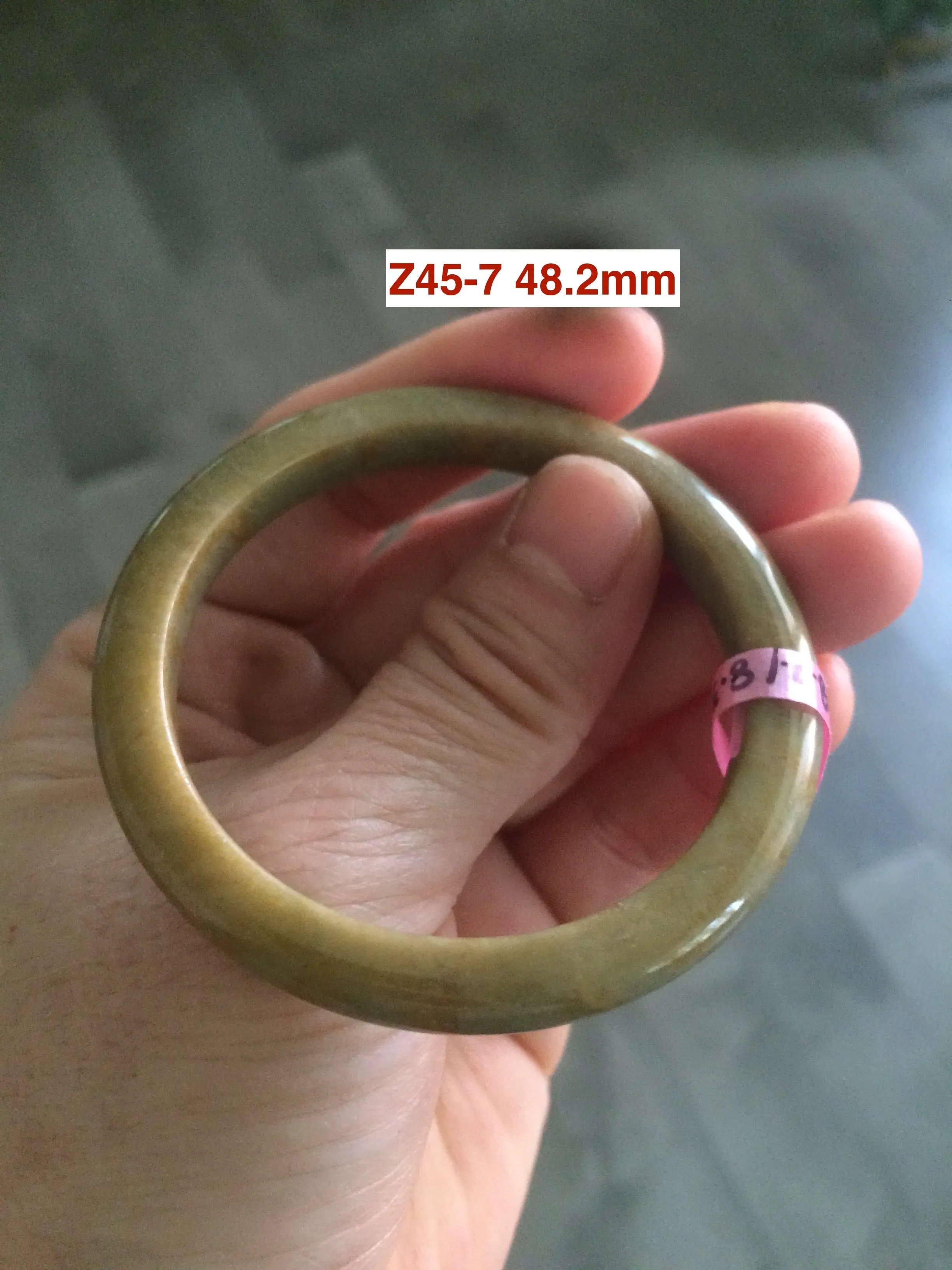 48-53 mm Type A 100% Natural light green Jadeite Jade bangle group girl/small adult hand Z45