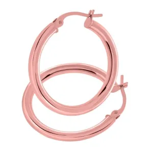 9ct Rose Gold Hoop Tube Earrings
