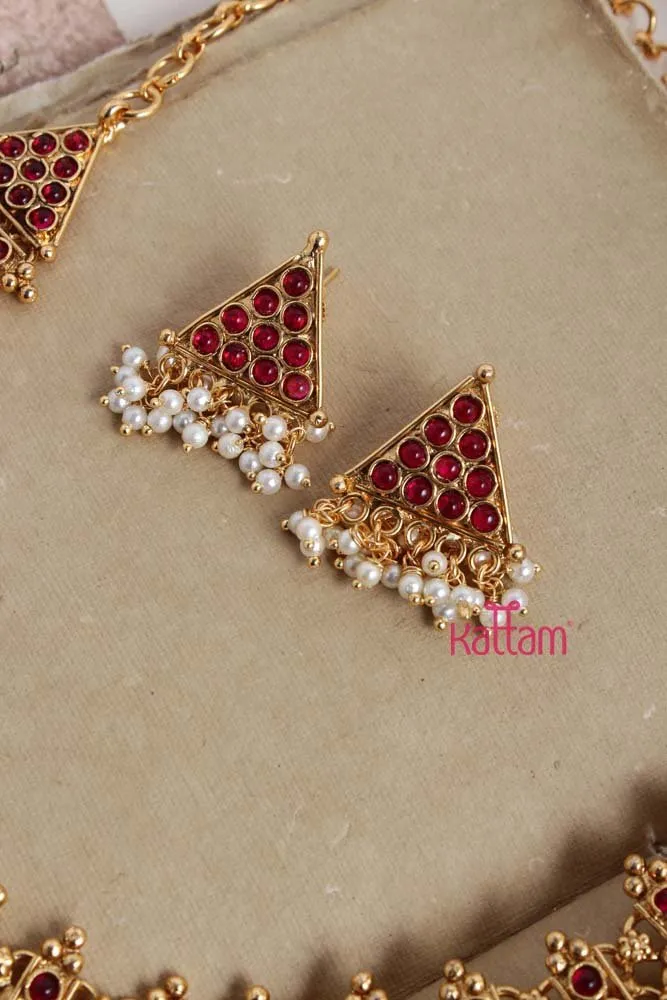 Adhanya - Ruby Stone Pearl Choker