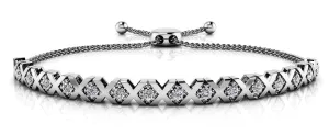 Adjustable Xoxo Lab-Grown Diamond Bracelet with 0.39 ct.(finished) 2mm