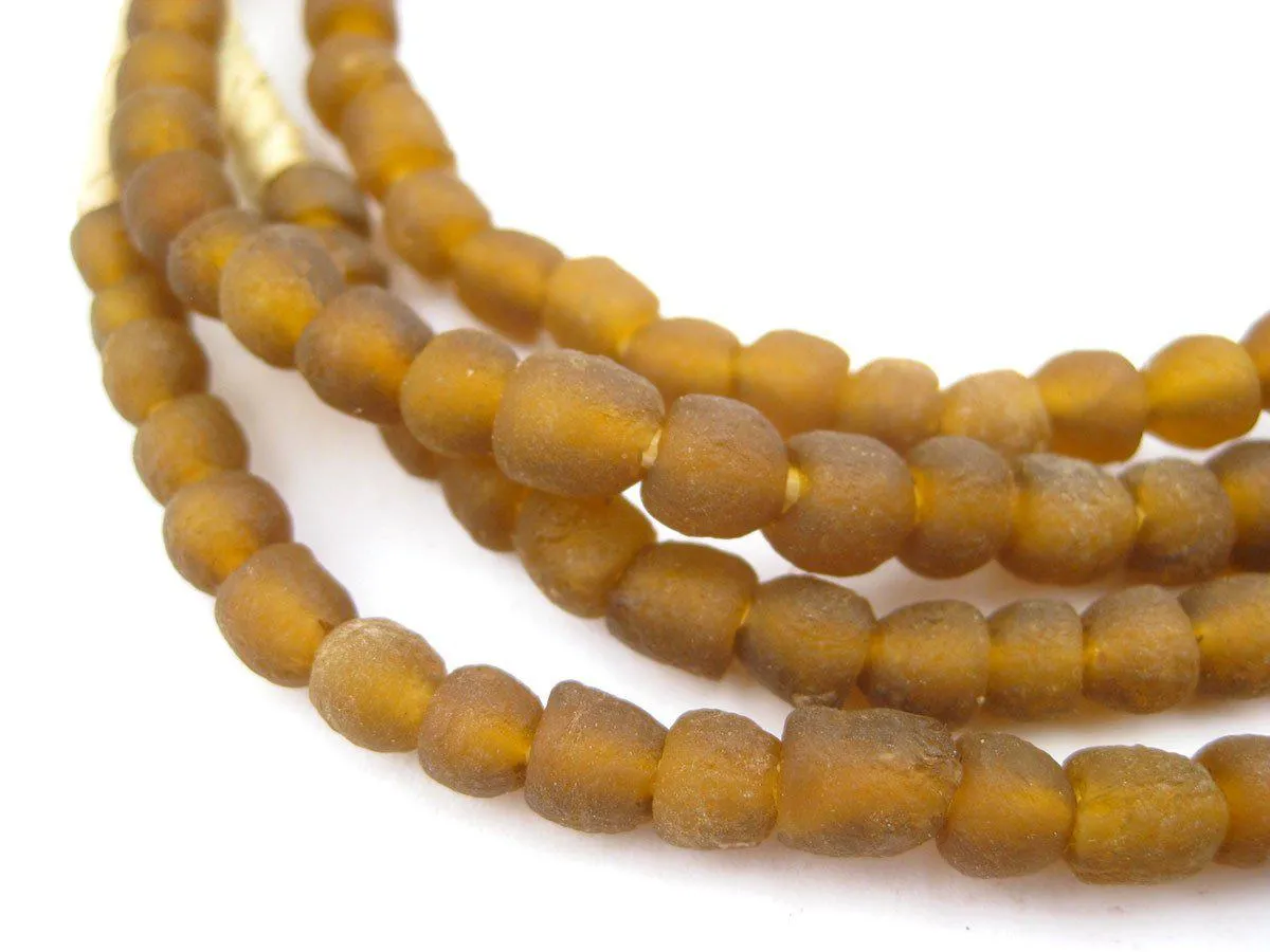 Amber Recycled Glass Beads (7mm)