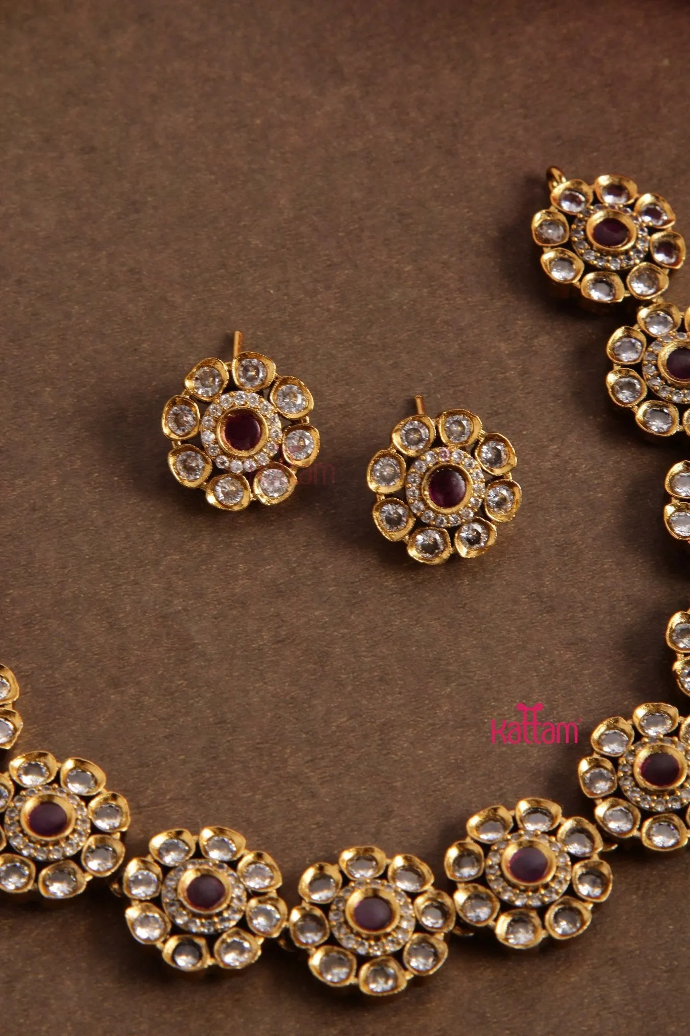 American Diamond Ruby Choker