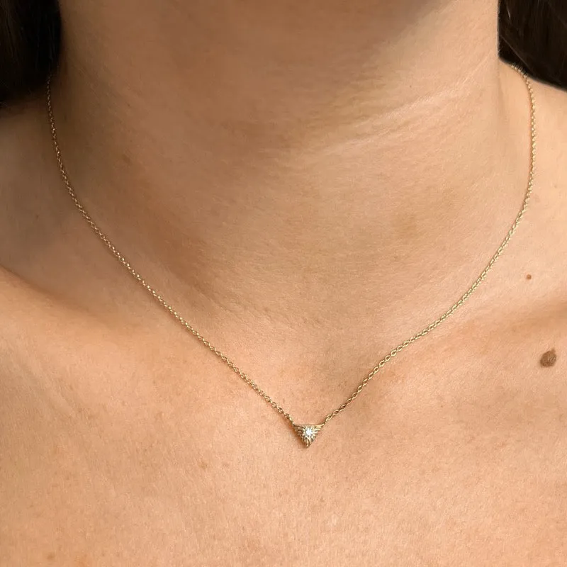 Aztec Necklace, White Topaz, Gold