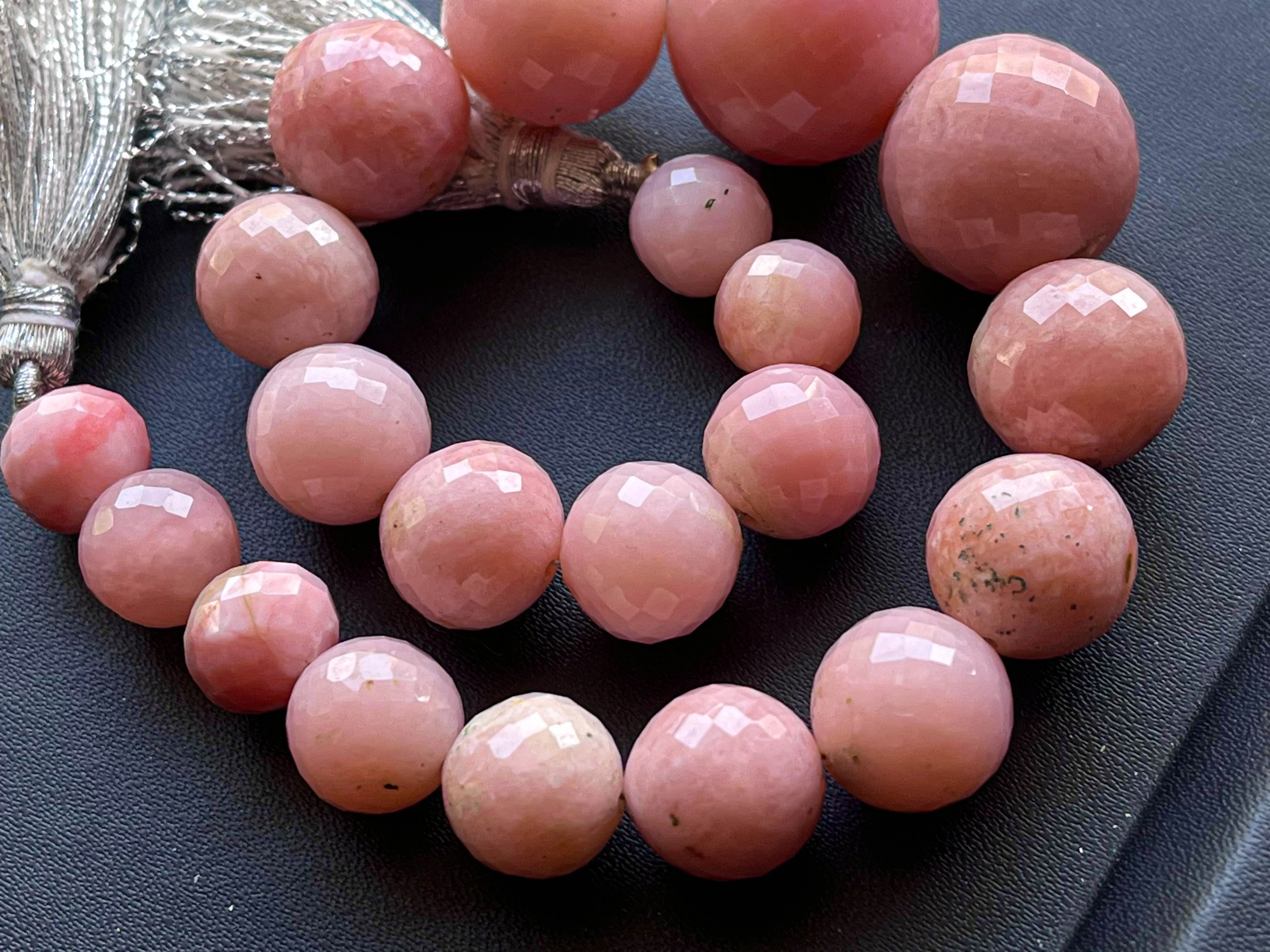 Beautiful Pink Opal Sphere Shape Faceted Beads
