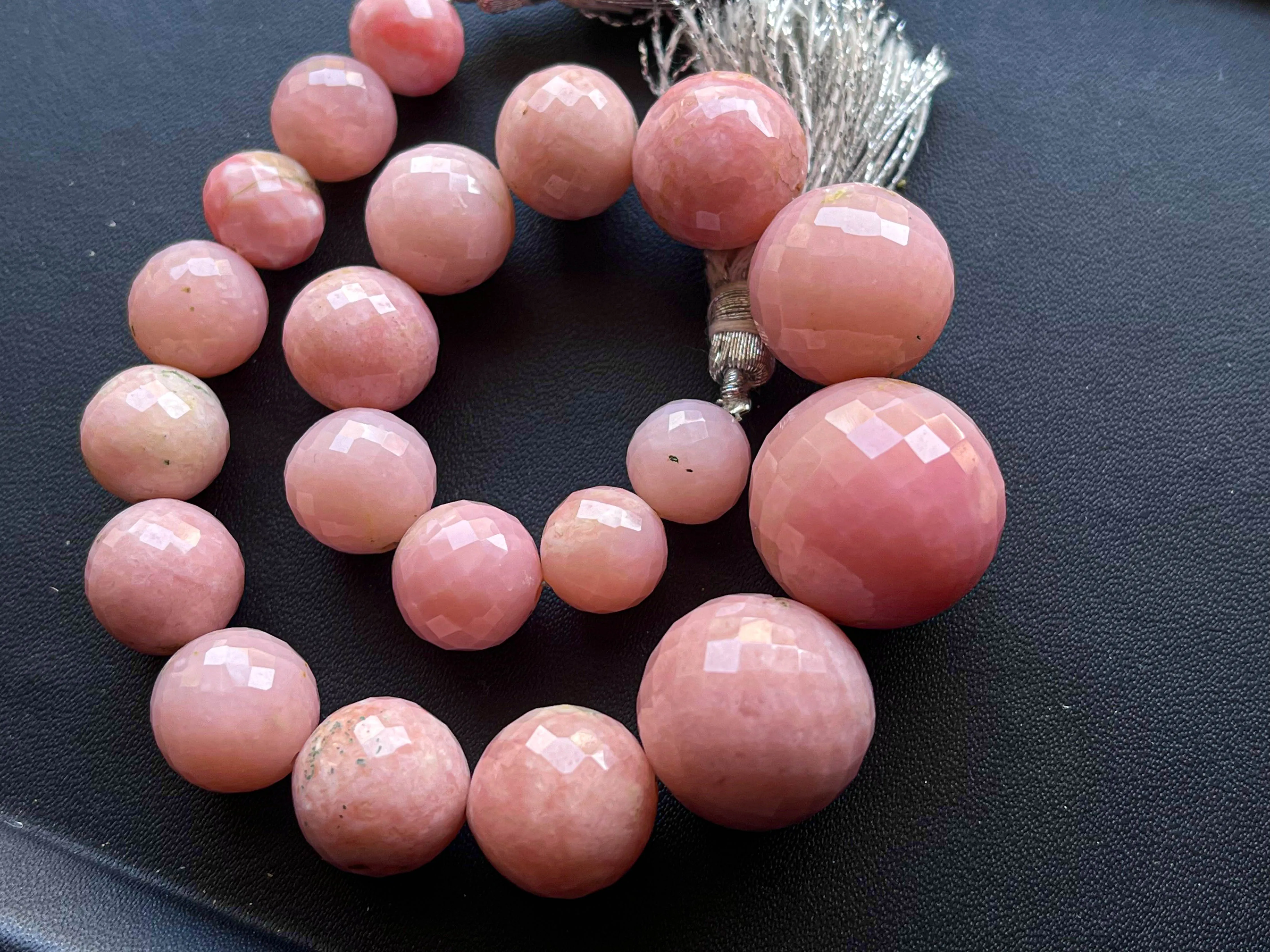 Beautiful Pink Opal Sphere Shape Faceted Beads