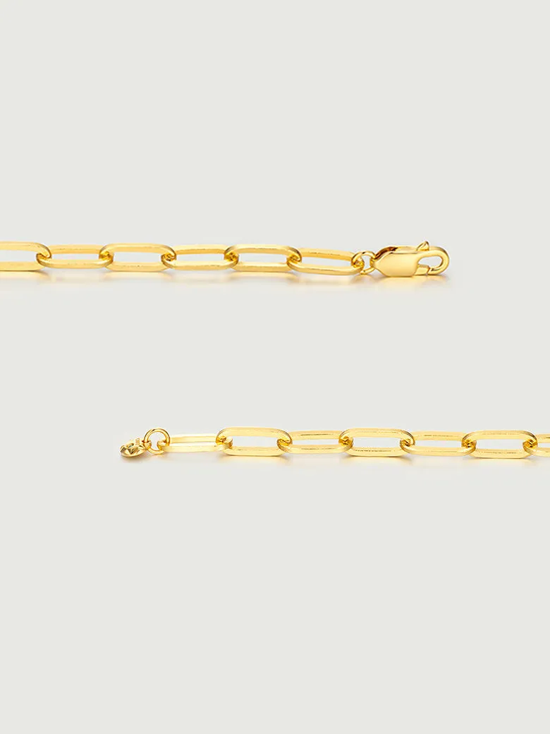 Bold Paperclip Gemstones Necklace