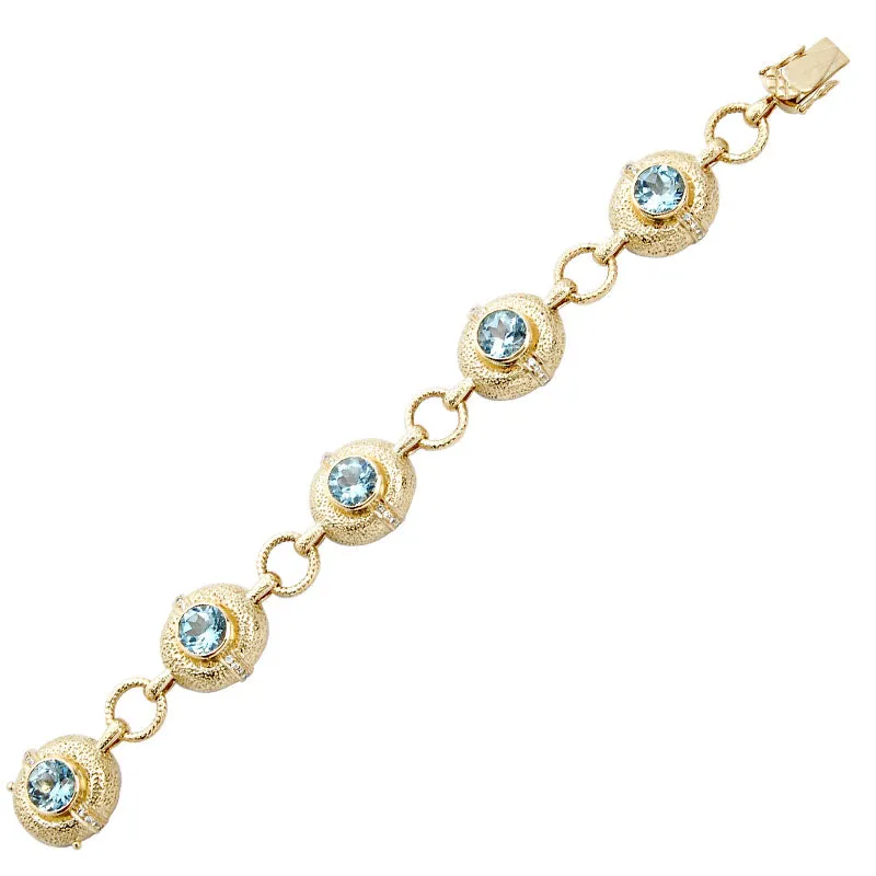 Bracelet- Blue Topaz And Diamond