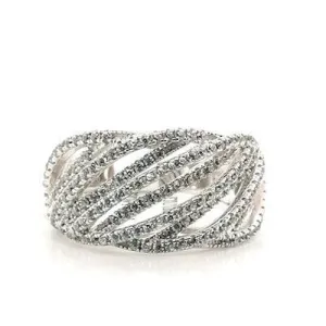 Broad sterling silver stone set ring