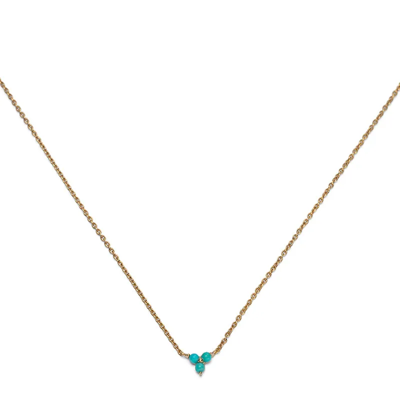 Cluster Necklace, Turquoise, Gold