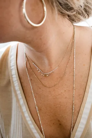 Cluster of White Topaz Necklace with Charms