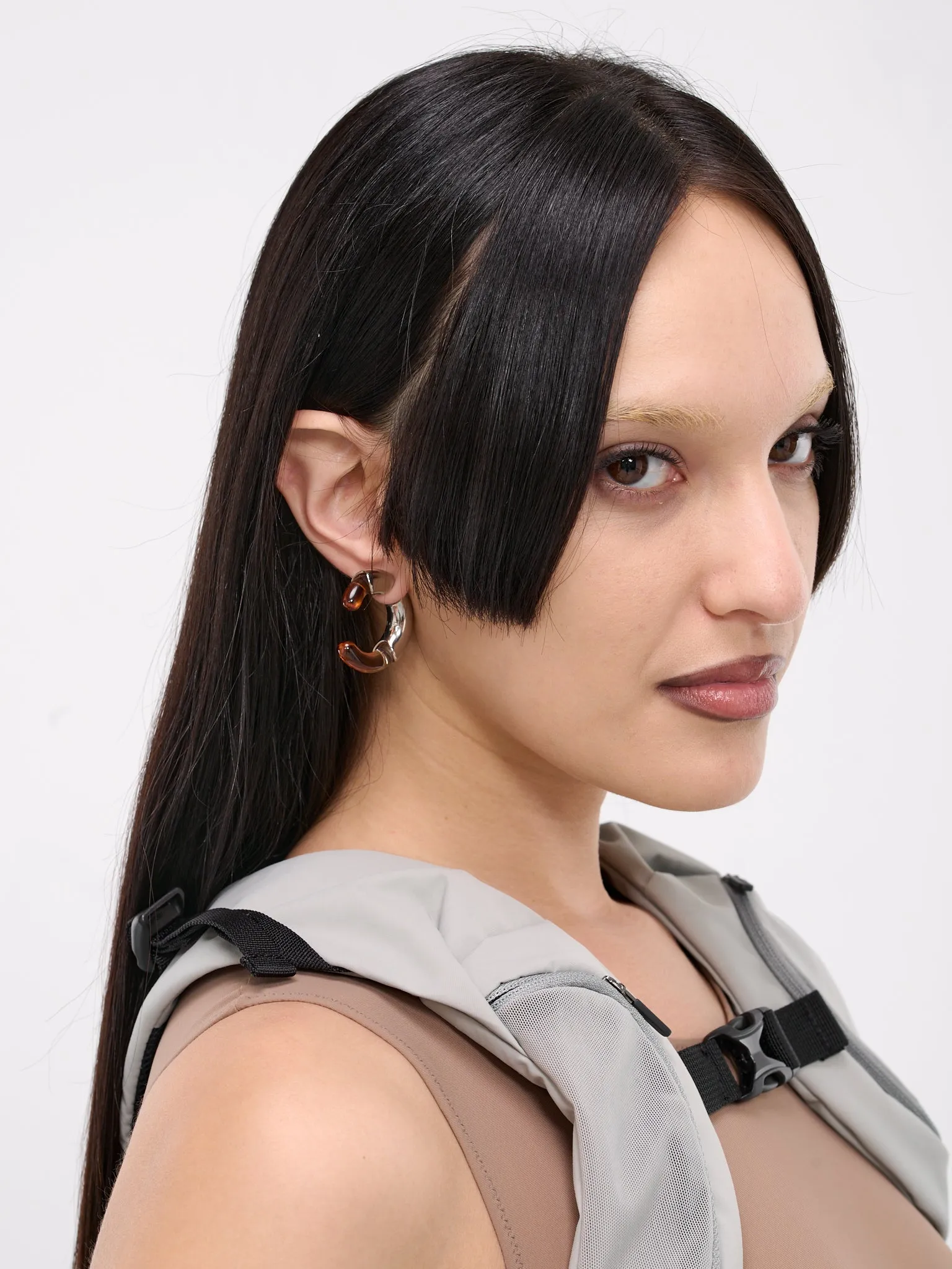 E1 Palladium Cola Earring (E1-M-SILVER-BROWN)