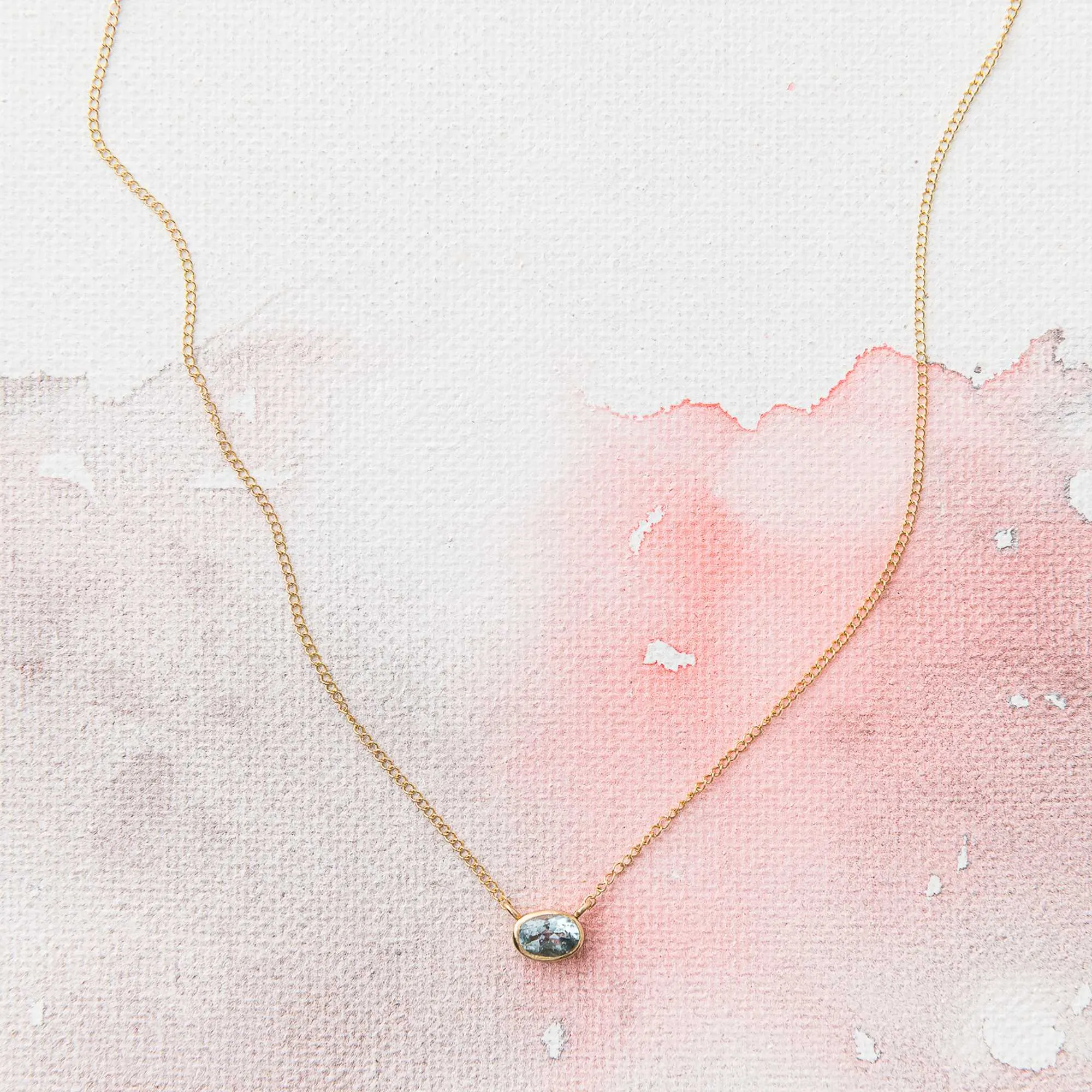 East-West Sky Blue Topaz Necklace in 14k gold