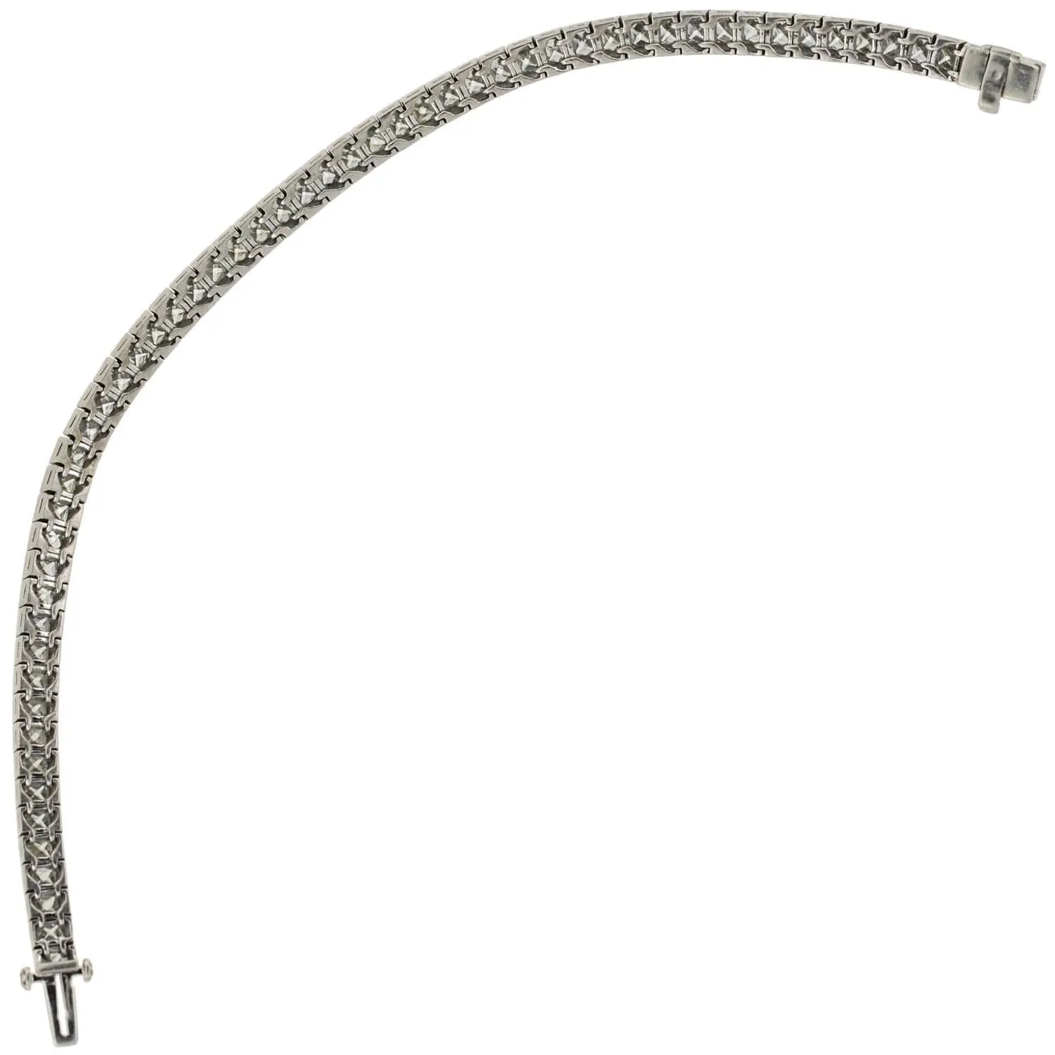 Estate Platinum French Cut Diamond Line Bracelet 11.60ctw