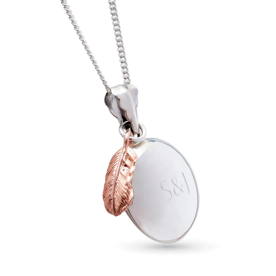 Feather Locket | White Gold