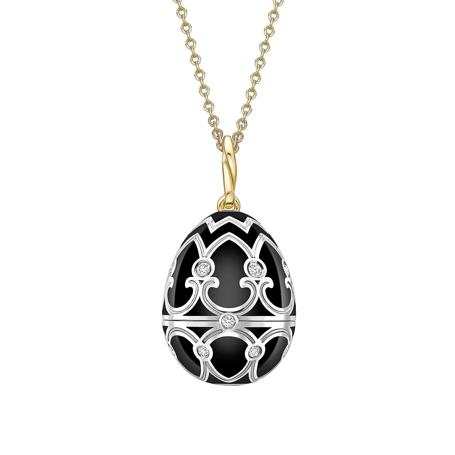 Guilloché Enamel Penguin Surprise Locket
