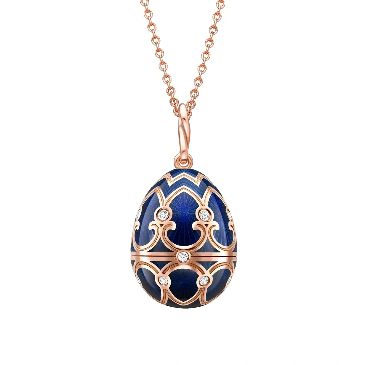 Guilloché Enamel Polar Bear Surprise Locket