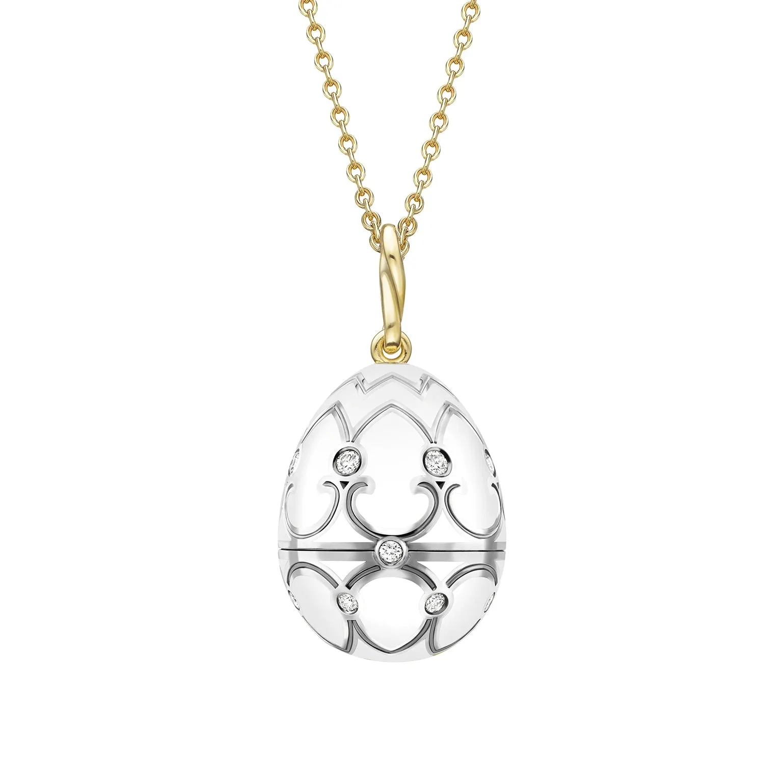 Guilloché Enamel Seal Pup Surprise Locket