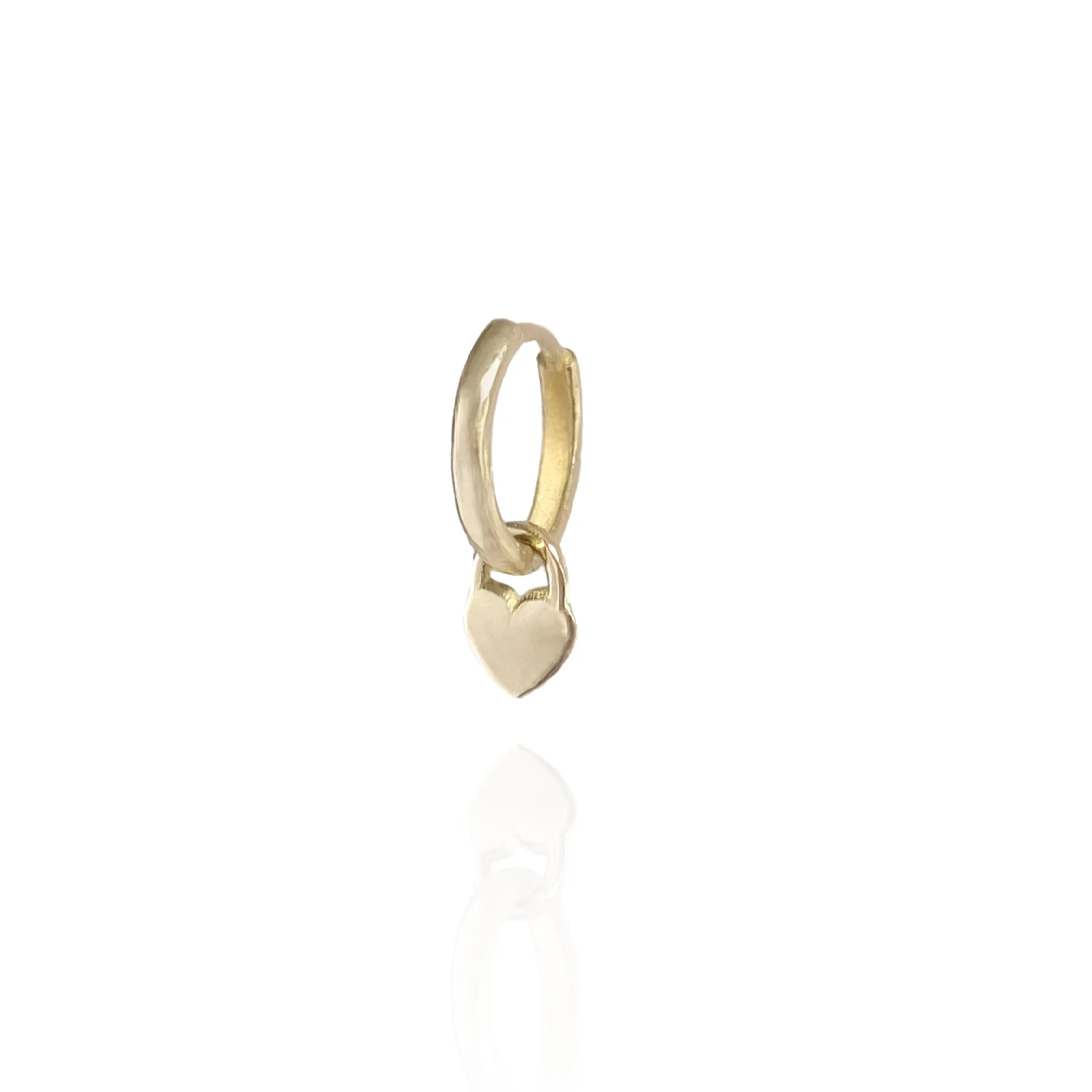Heart Locket Huggies 14k gold