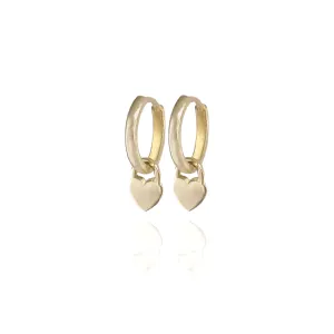 Heart Locket Huggies 14k gold