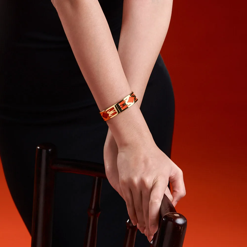 Ikat Bangle - Lava Orange