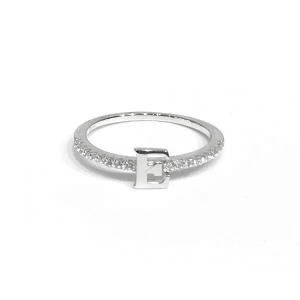 Initial Sparkle SILVER Ring