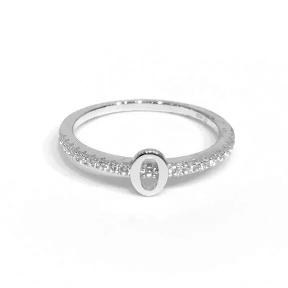 Initial Sparkle SILVER Ring