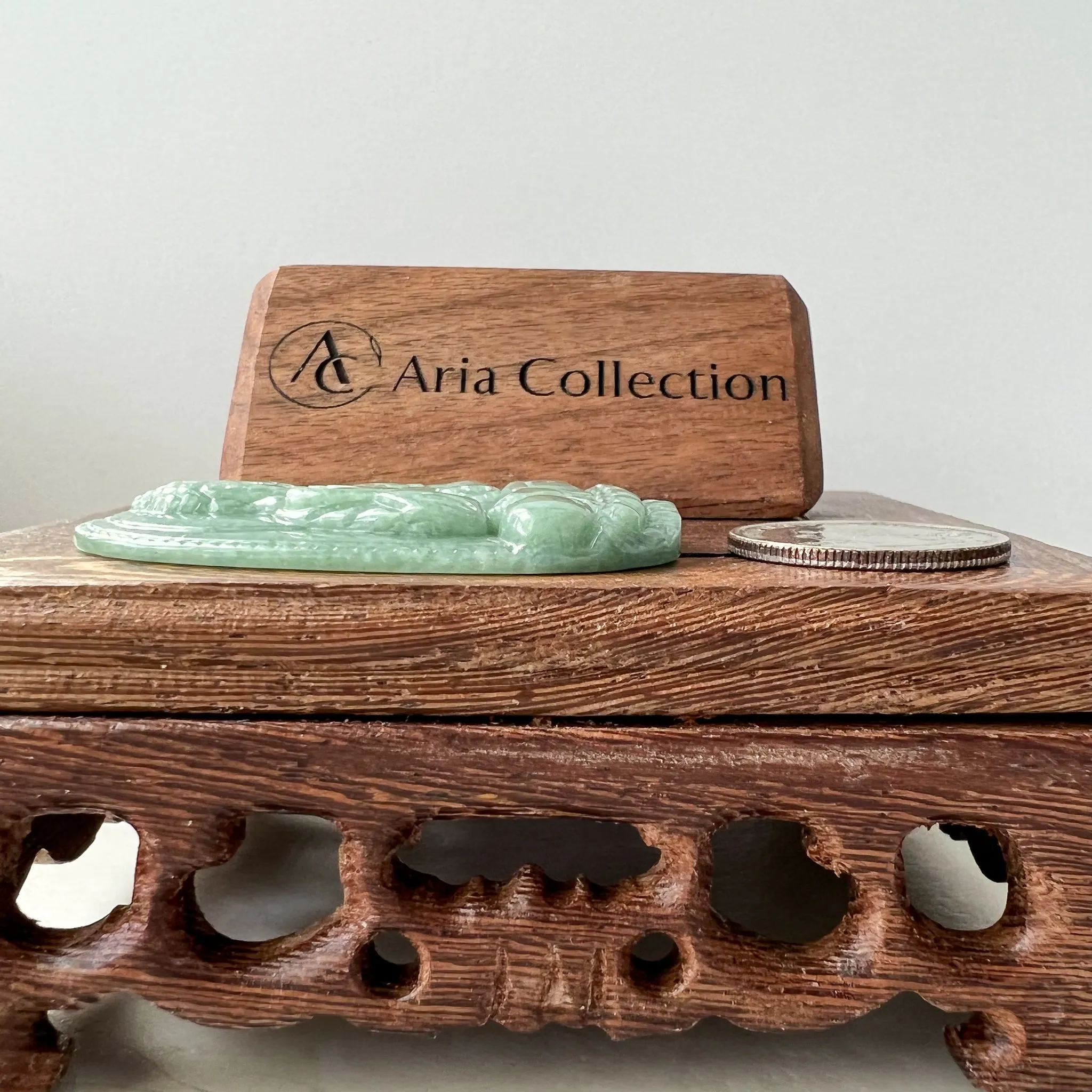 Jadeite Jade Amitabha Buddha Amita Amida Green Carved Pendant Necklace, A Di Đà Phật, 阿弥陀佛, YJ-0622-0362178-5