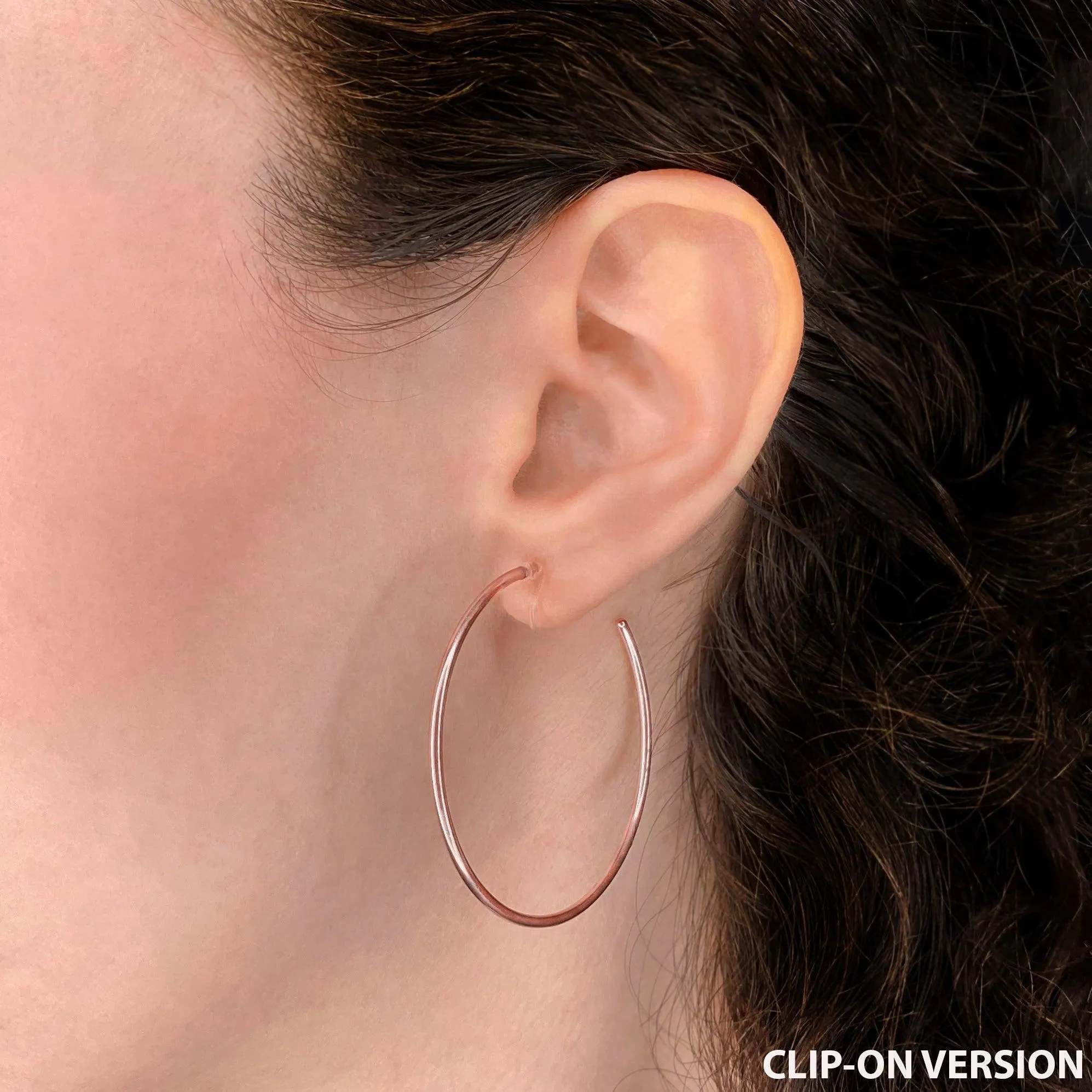 LARGE HOOP CLIP-ON EARRINGS IN ROSE GOLD