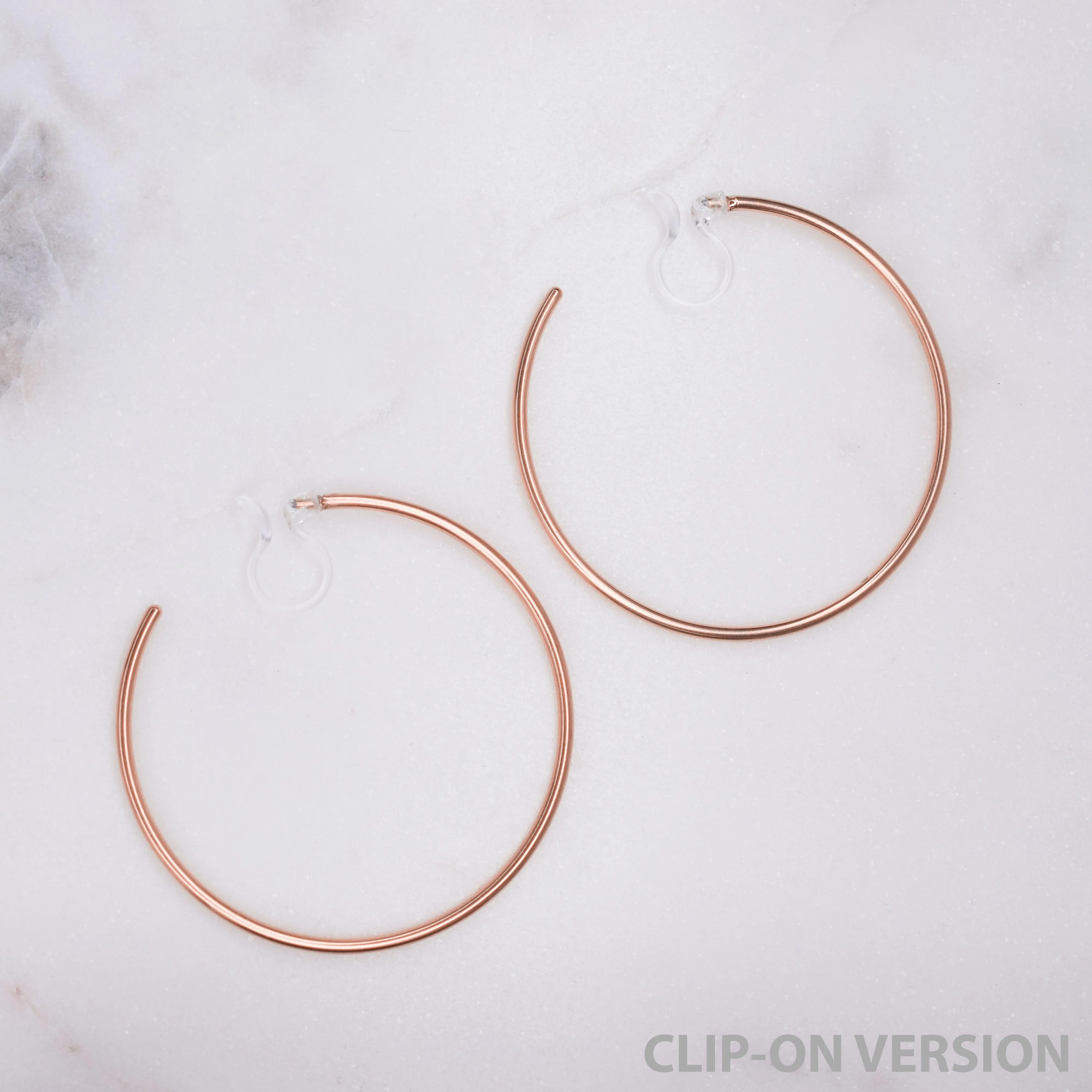LARGE HOOP CLIP-ON EARRINGS IN ROSE GOLD