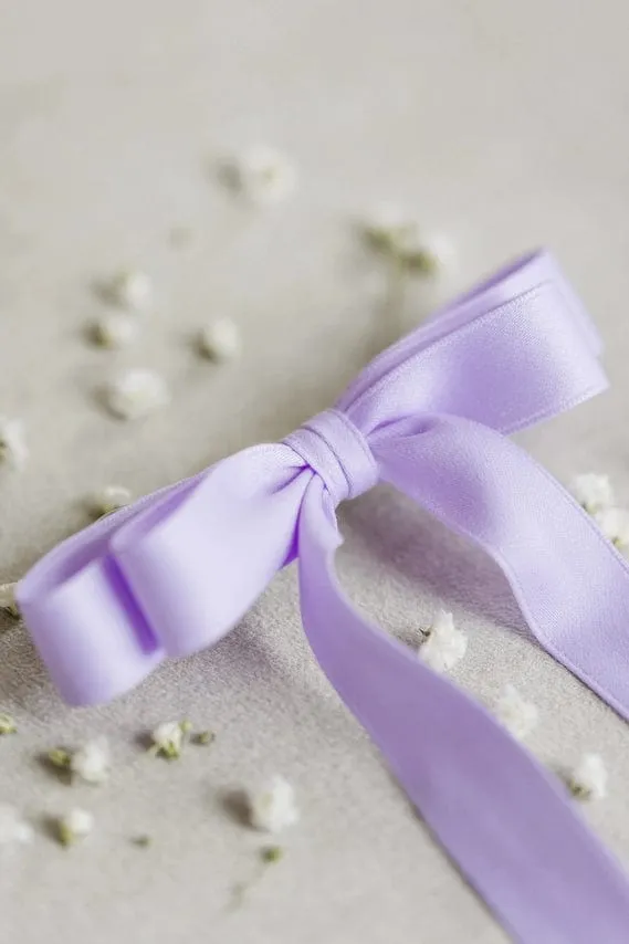 Lavender Satin Double Hair Bow