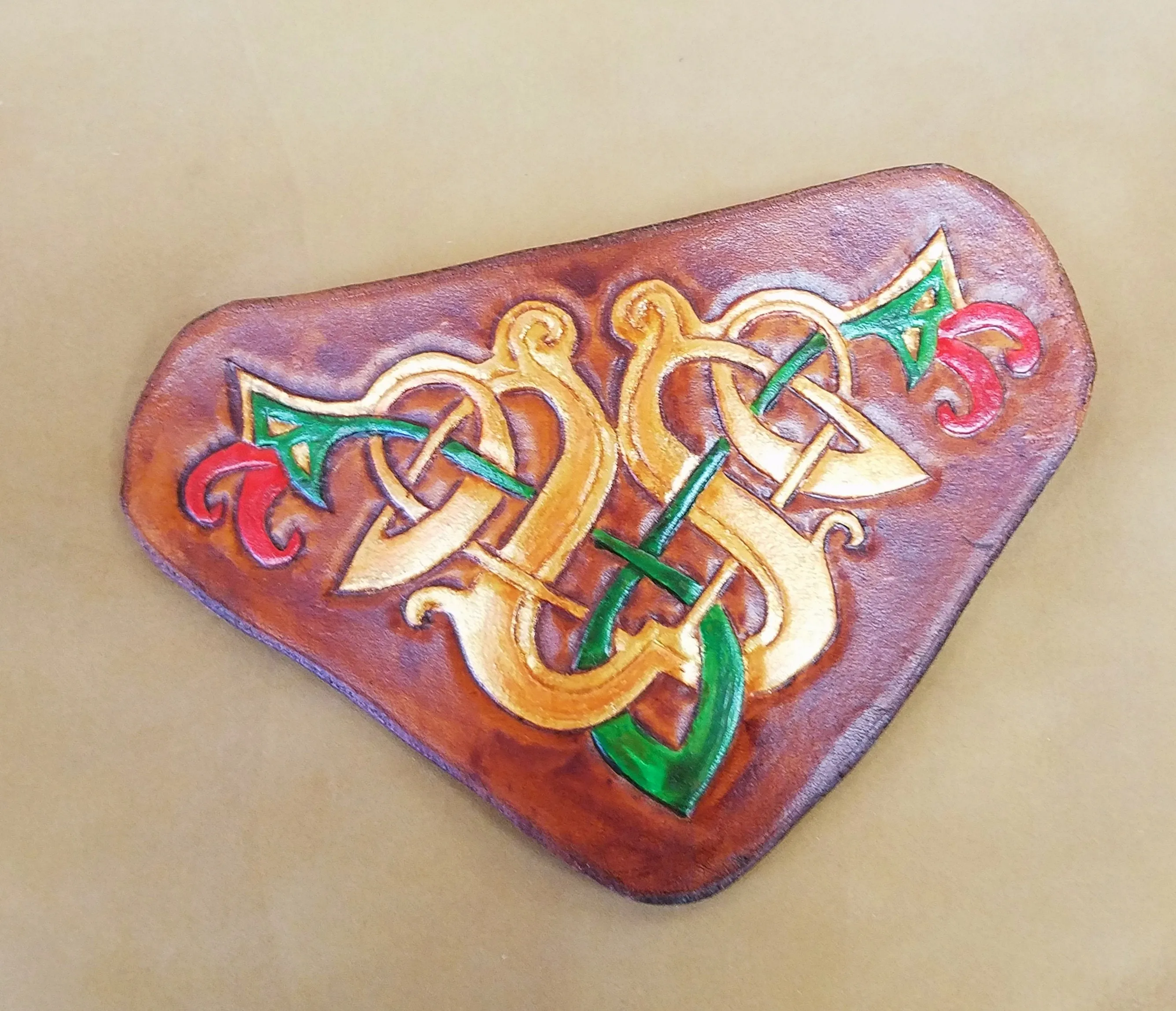 Leather Celtic Flower Hair Clip