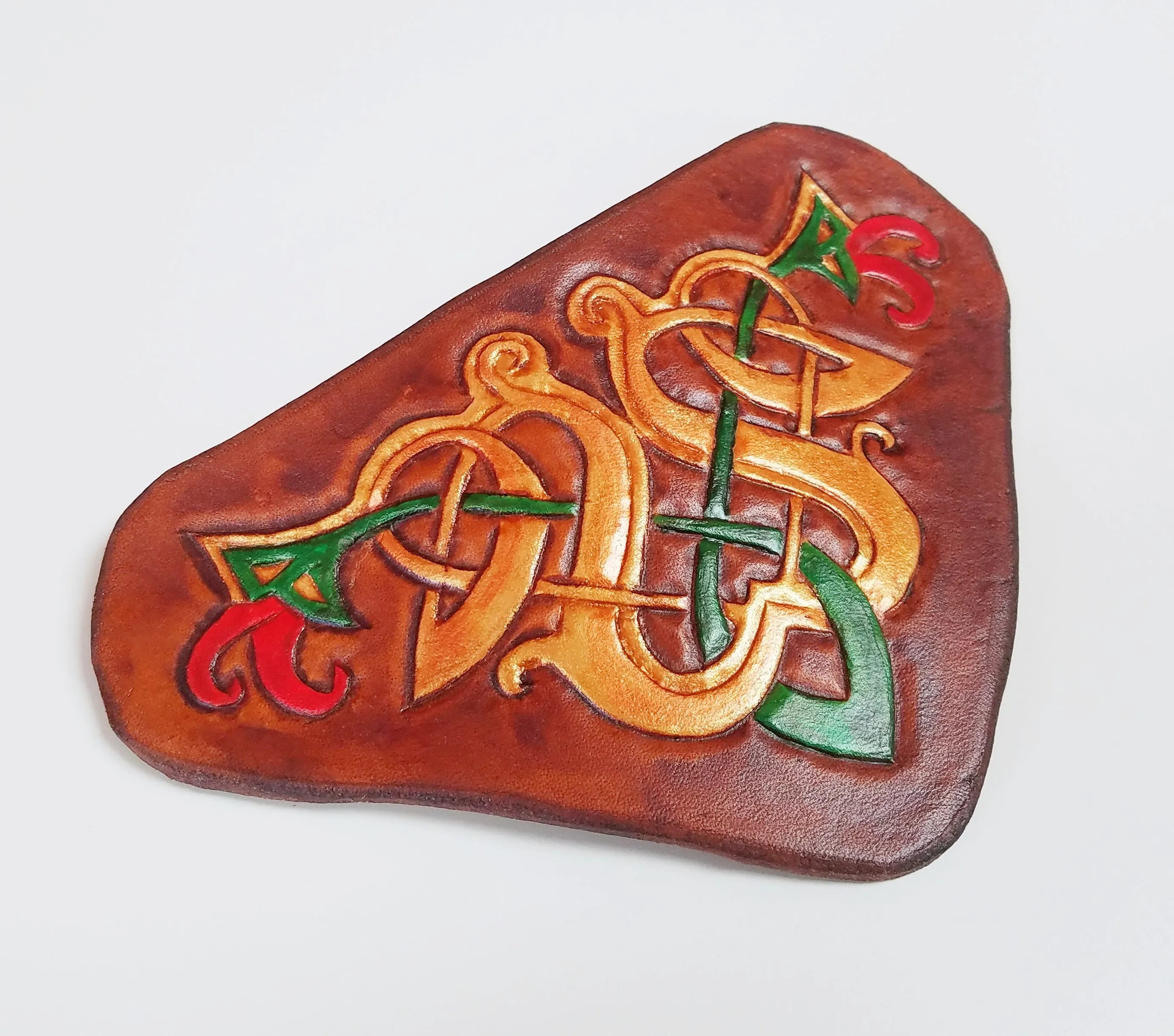 Leather Celtic Flower Hair Clip