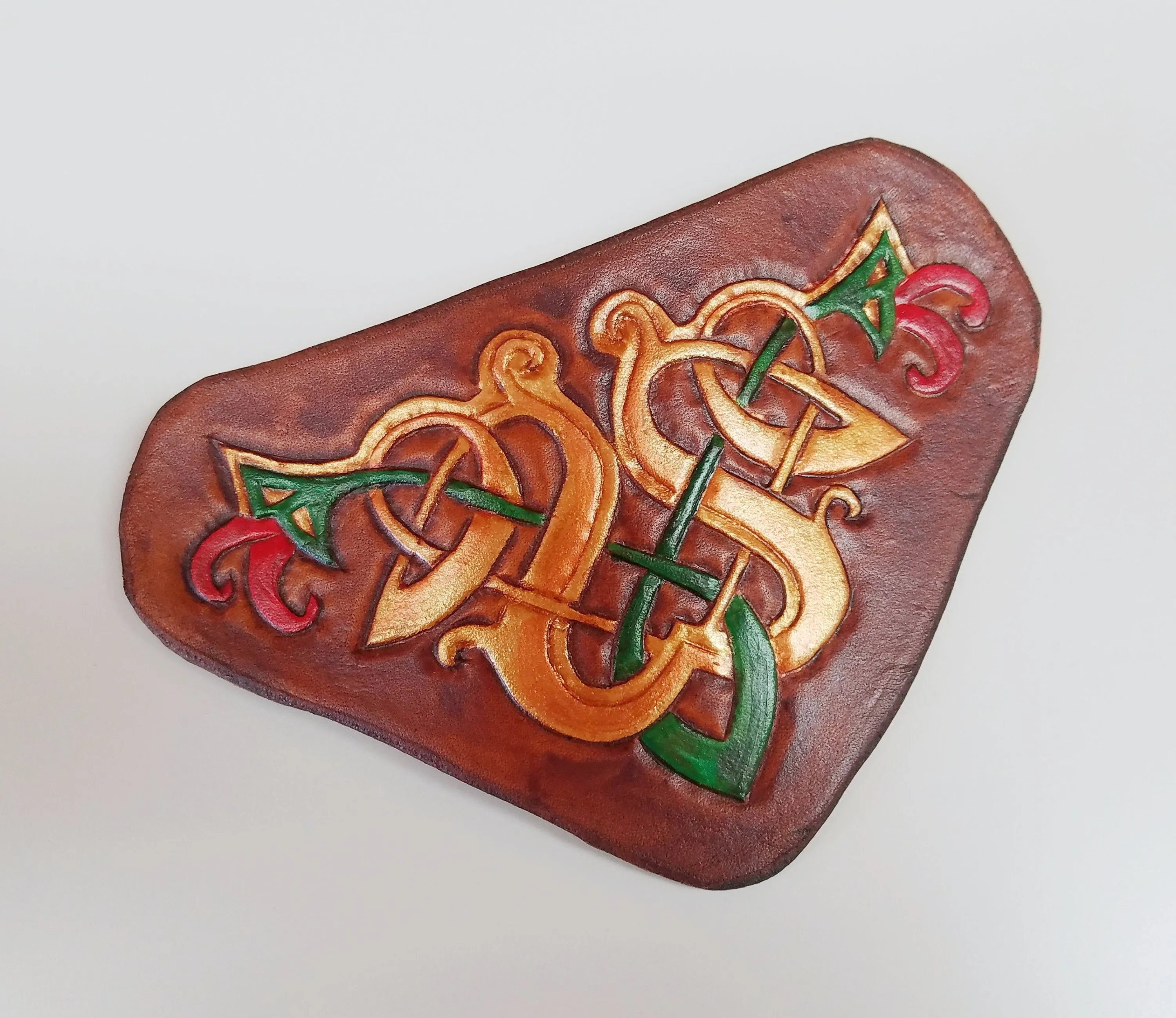 Leather Celtic Flower Hair Clip