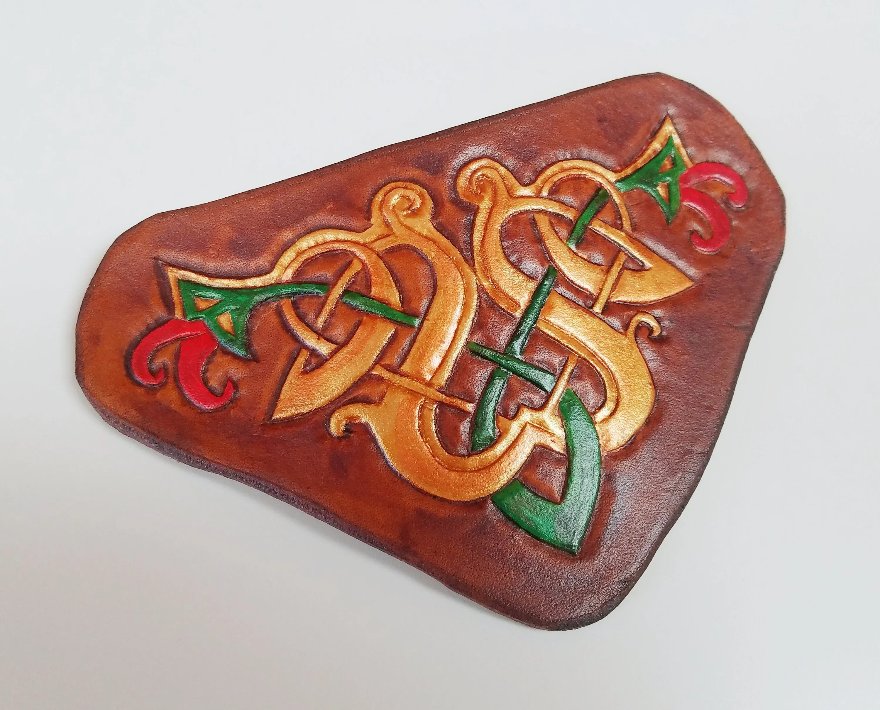 Leather Celtic Flower Hair Clip