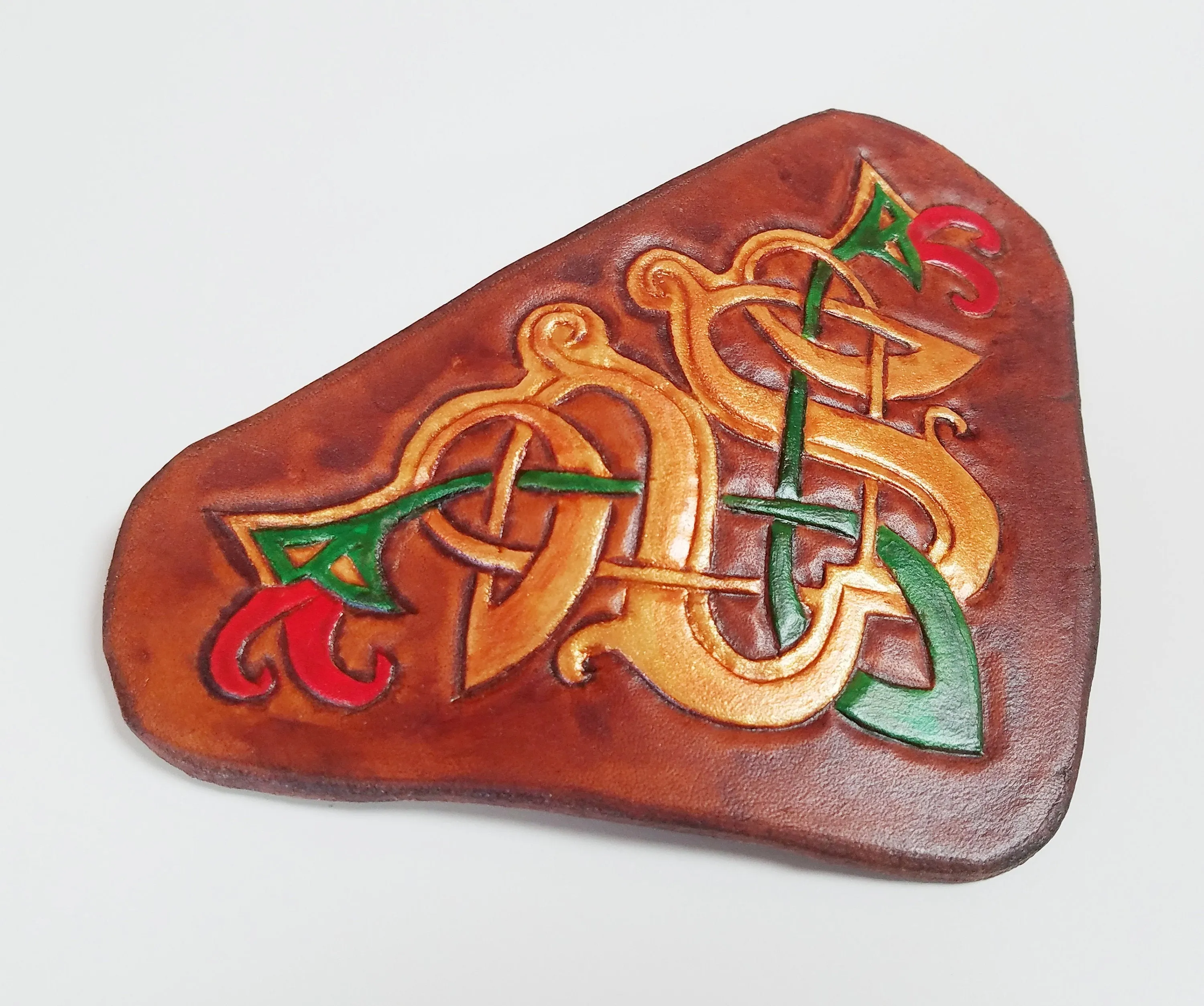 Leather Celtic Flower Hair Clip