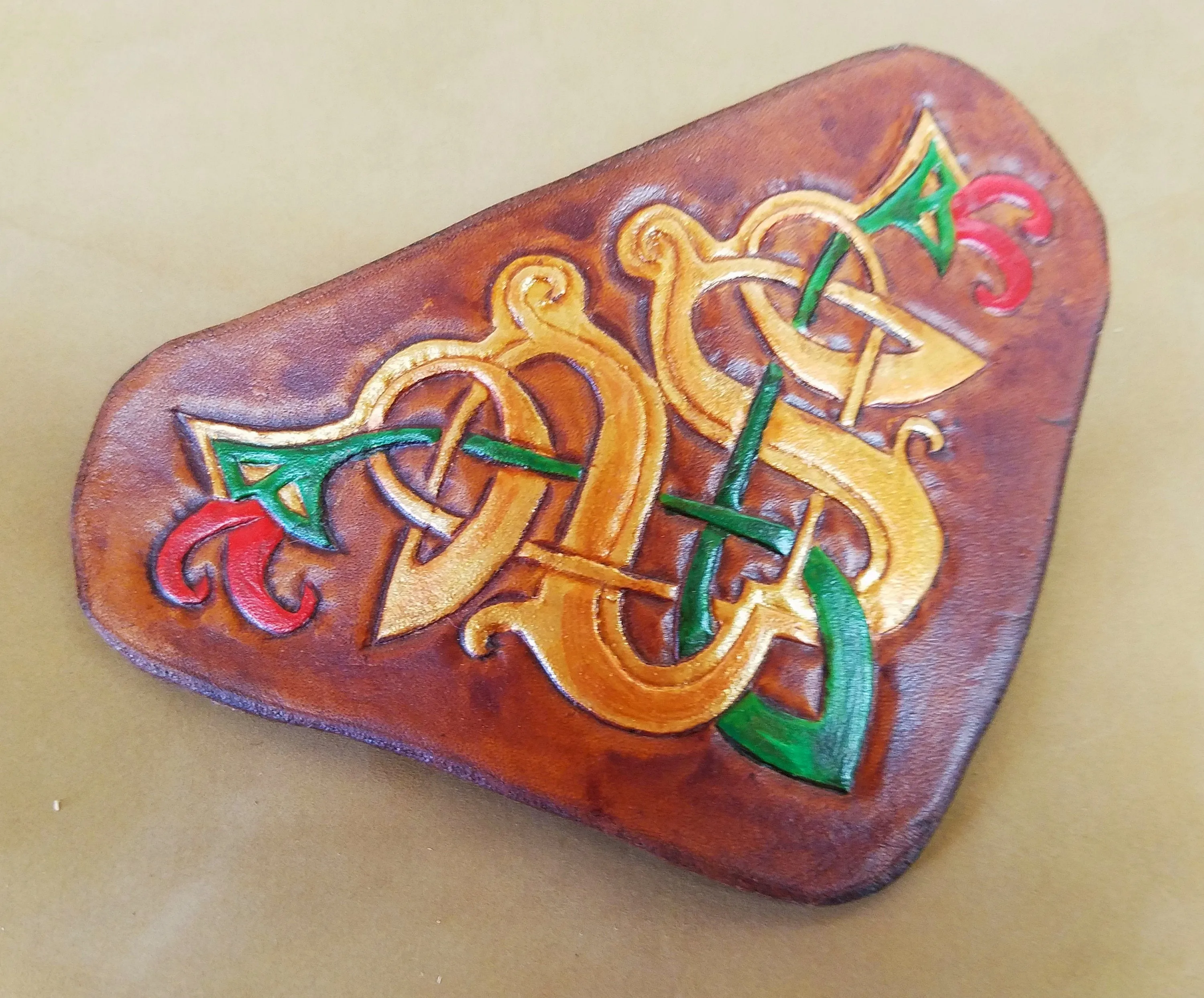 Leather Celtic Flower Hair Clip