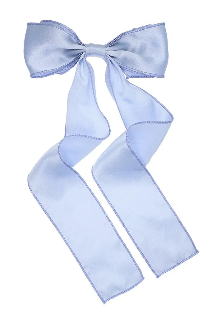 Long Tail Bow Barrette - Silk Charmeuse