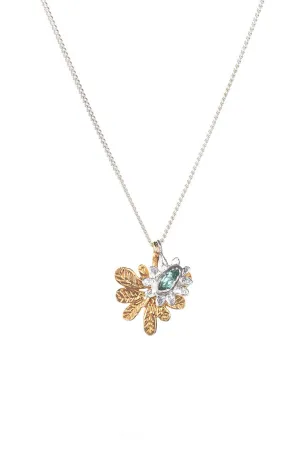 Marquise flower and Aralia leaf necklace